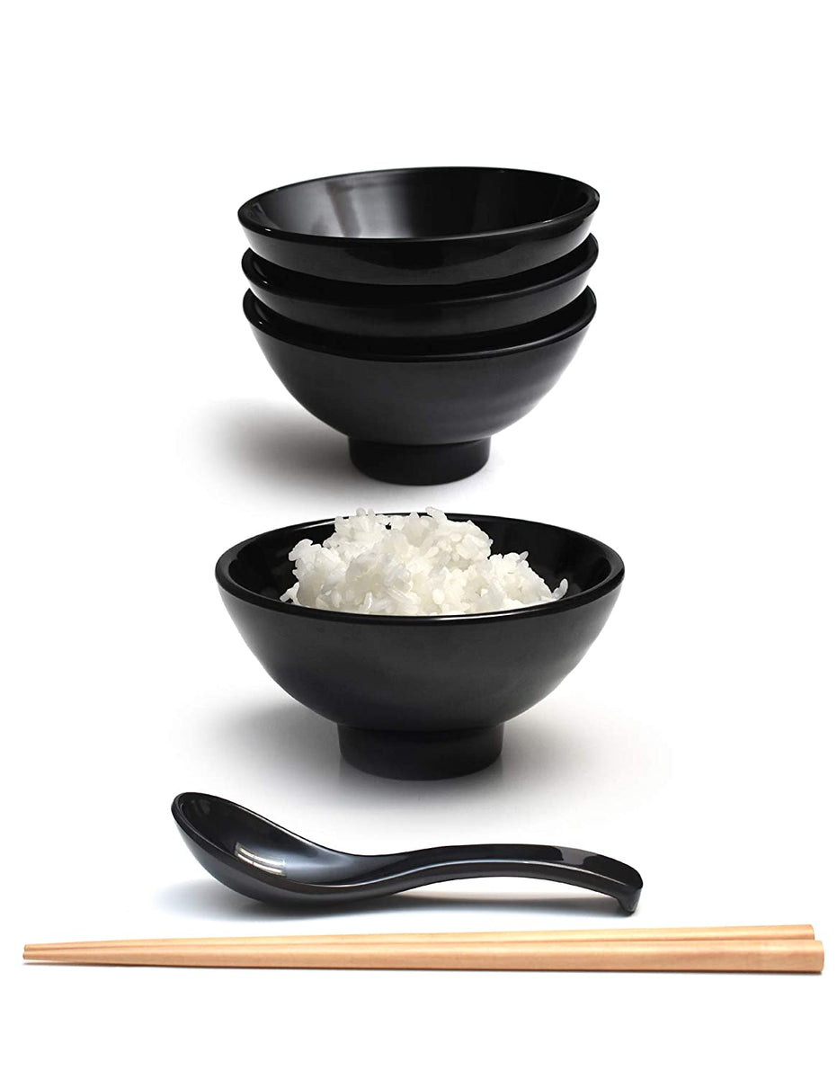 Rice Bowl Set of 4 - Matte Black – Zen Table Japan