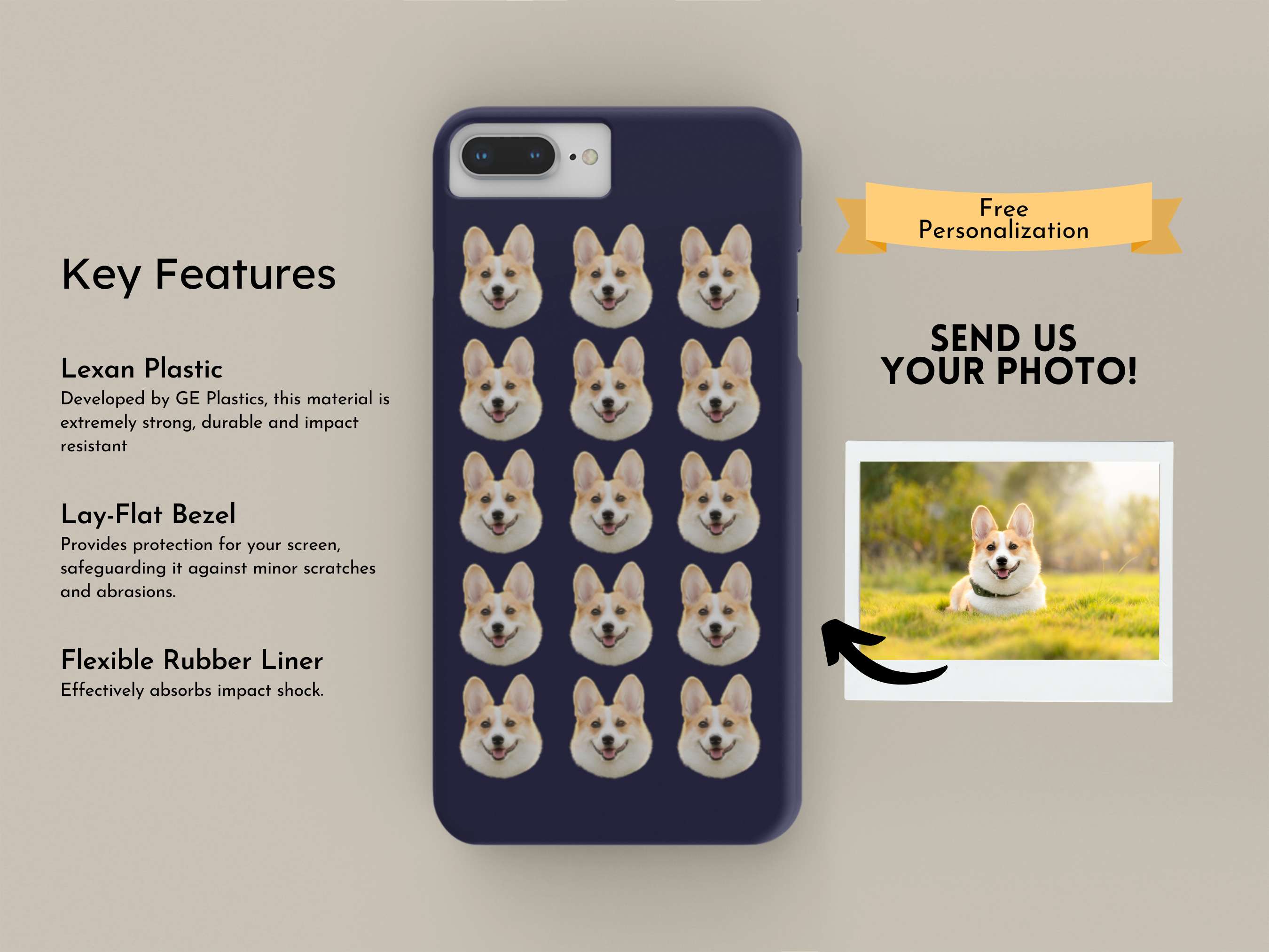 Custom Pet Phone Case - Personalized Dog & Cat iPhone Case - Custom Dog Pattern - iPhone 12 Pro Max, 11 Pro, 13 Case