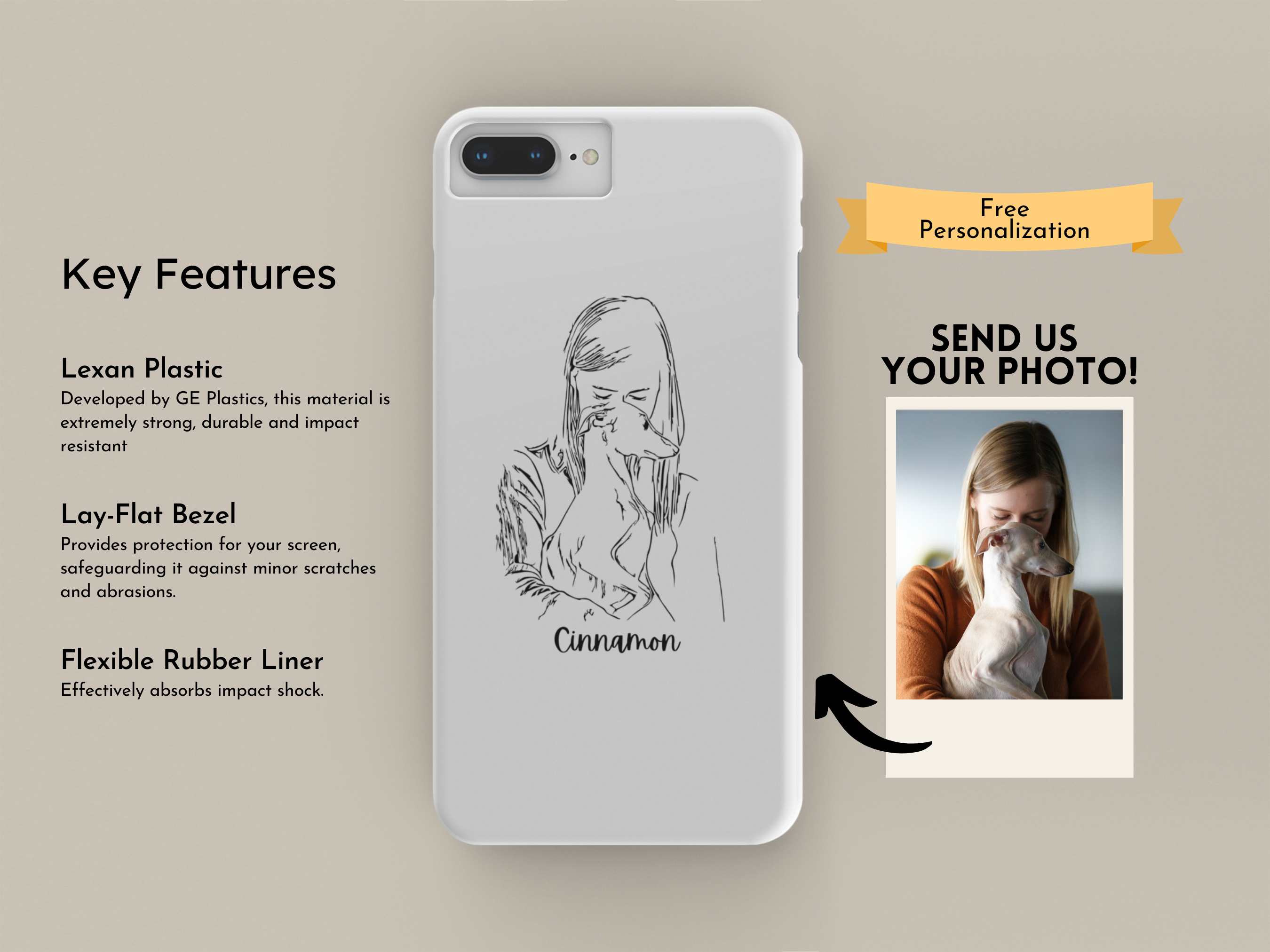 Custom Pet Portrait Phone Case | Personalized Gift for Dog Lovers | Custom Dog and Cat Case | Fiancé Gift | Pet Illustration | Dog Loss Gif