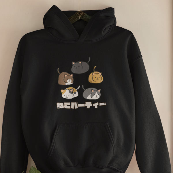 Cat Hoodie Neko Party Gathering Adorable Cat Art and Fun Hooded Swe APEX S.K