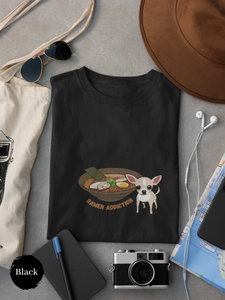 Ramen T-shirt: Indulge in Ramen Addiction with Chihuahua Companion - Japanese Shirt, Foodie Shirt, and Ramen Art Galore!