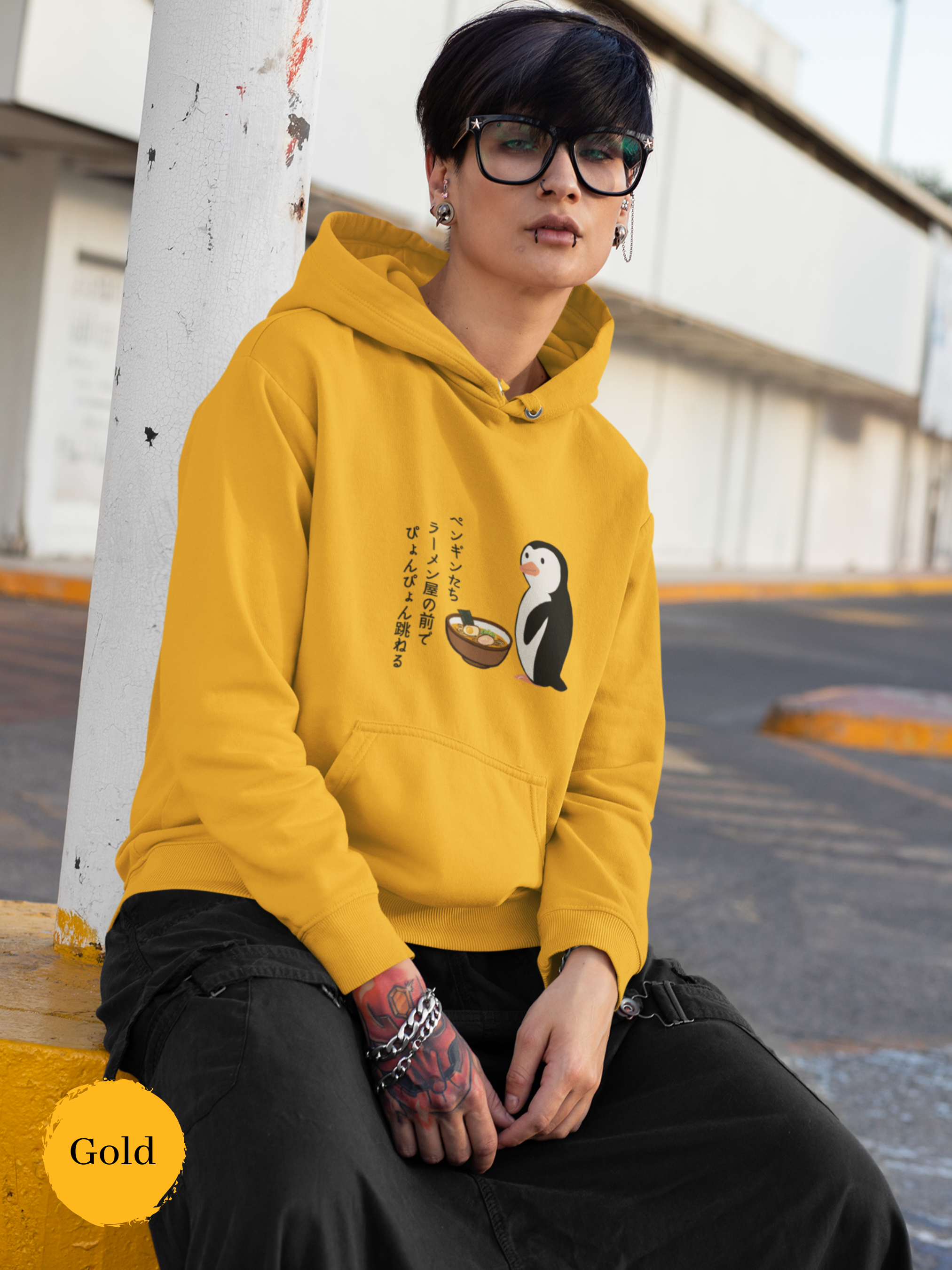 Ramen Hoodie: Penguin's Ramen Dance - A Whimsical Haiku-Inspired Delight