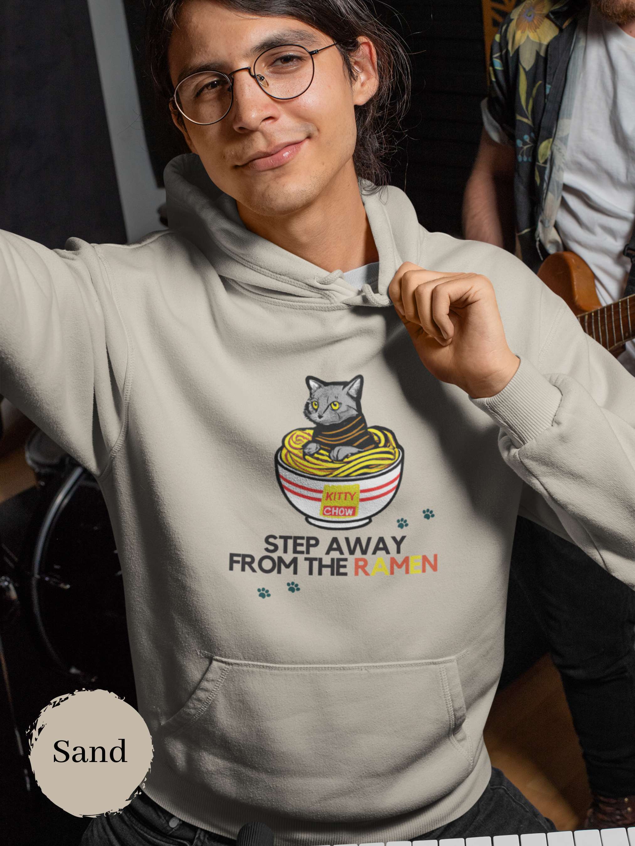 Ramen Protector Hoodie: Cats and Noodles