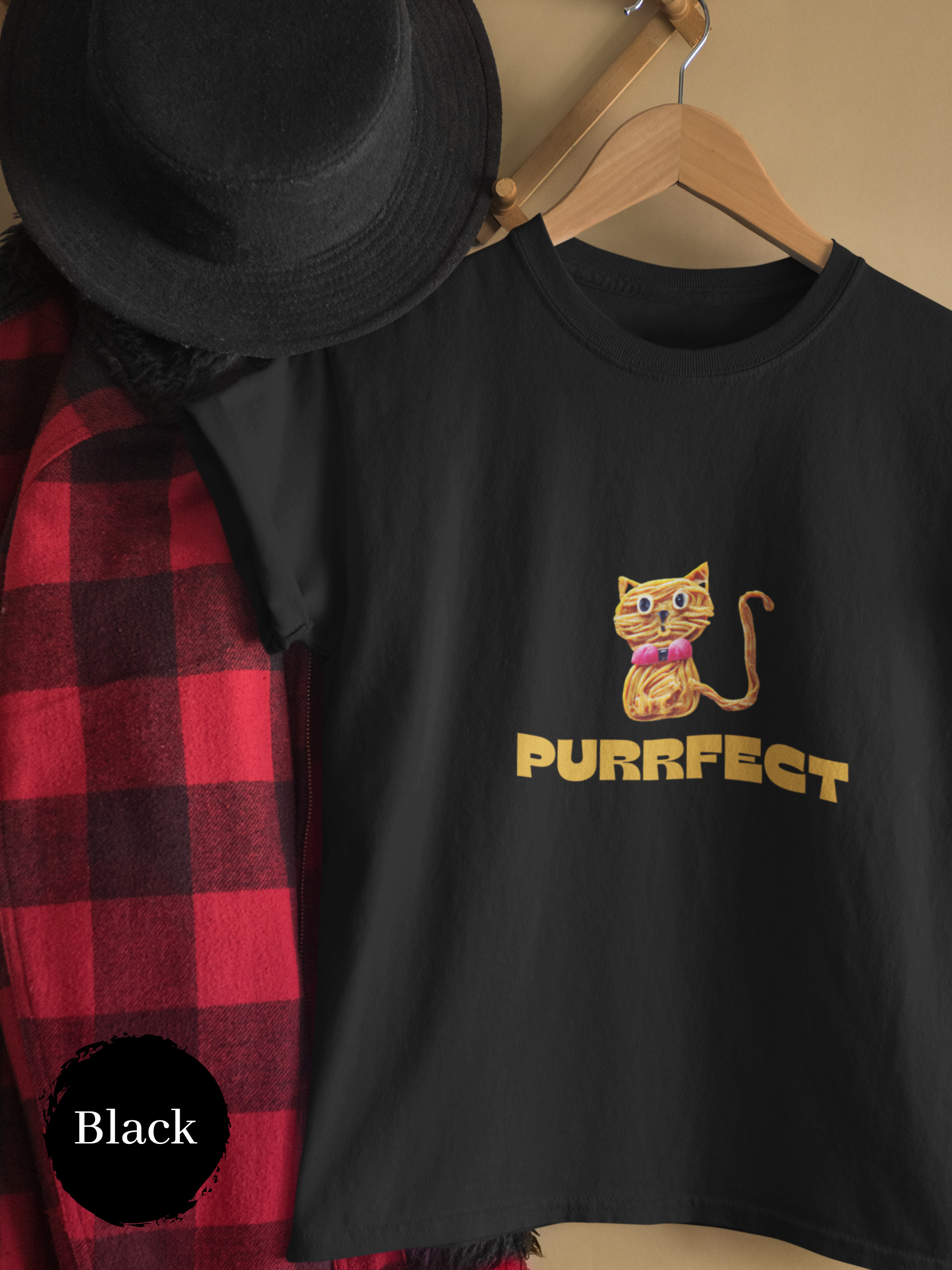 Ramen Art Purrfect T-Shirt - Cute Cat Made of Noodles