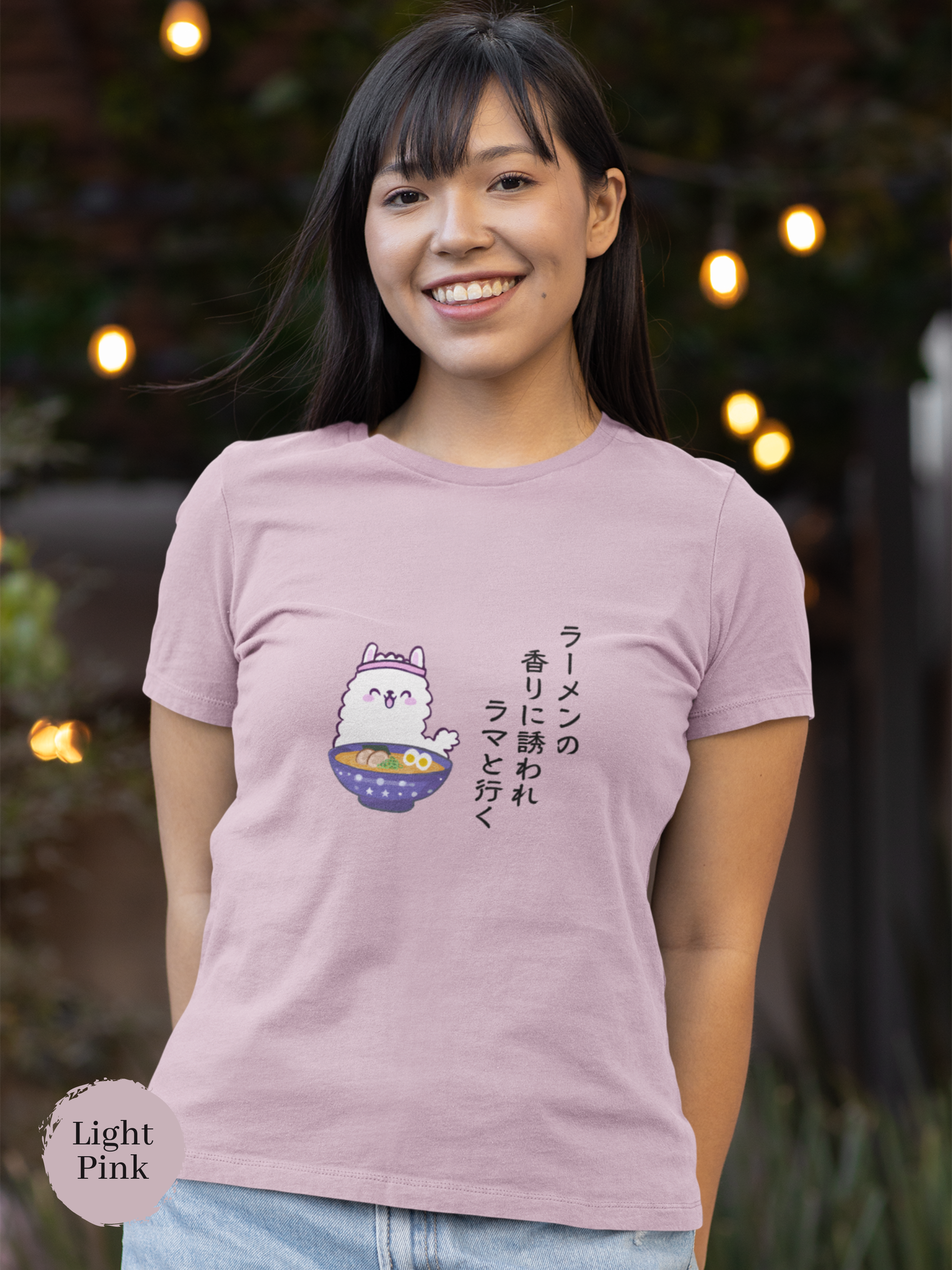 Ramen T-shirt with Llama Haiku: Follow the Scent of Ramen with Llama - Japanese Foodie Shirt with Ramen Art