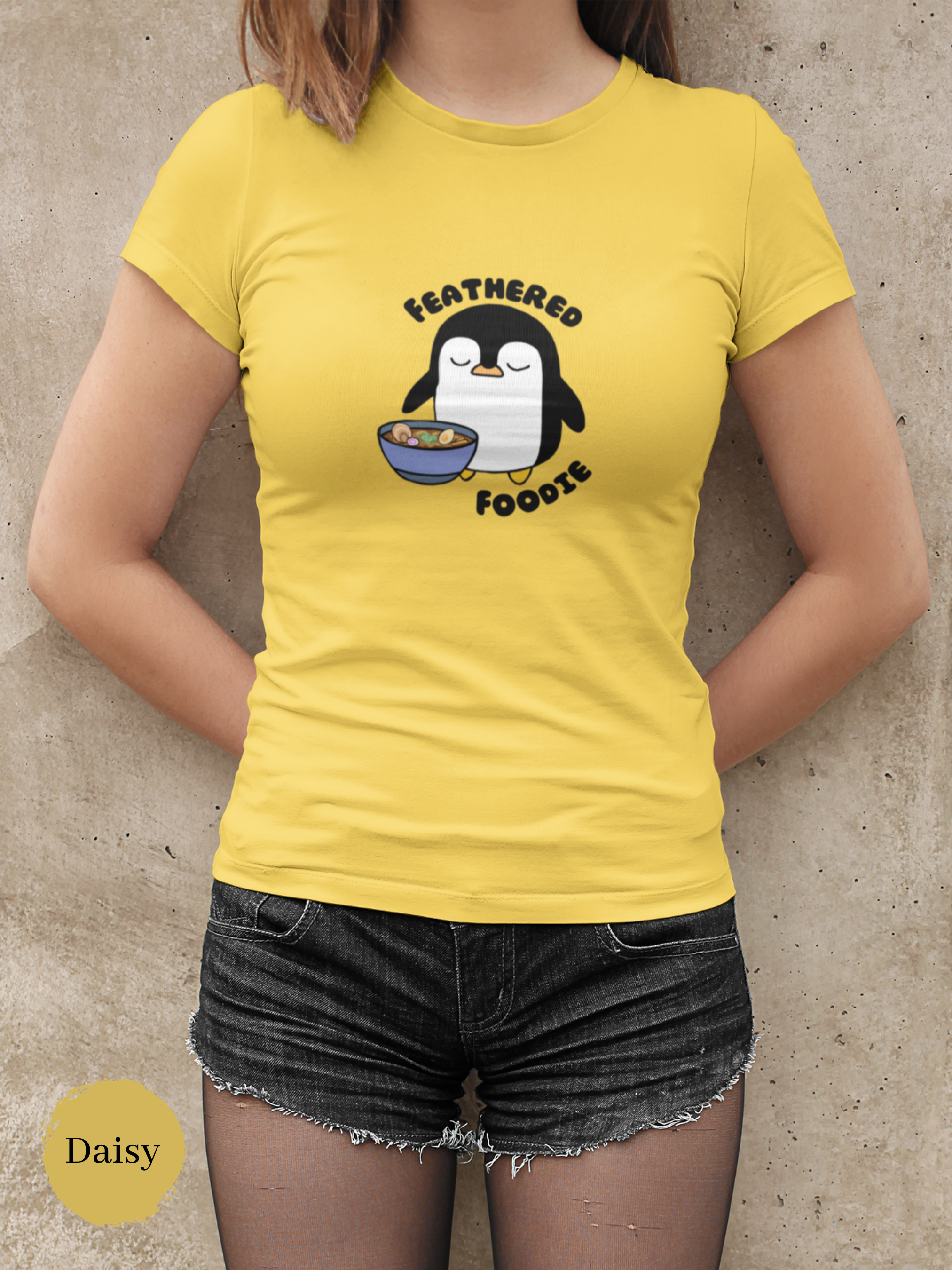 Ramen T-shirt: Japanese-Inspired Foodie Shirt with Feathered Foodie Penguin and Ramen Art